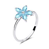 Flower CZ Silver Rings NSR-54